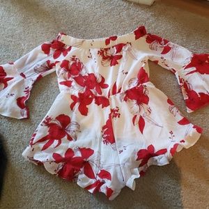 Off shoulder Floral romper